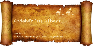 Andaházy Albert névjegykártya